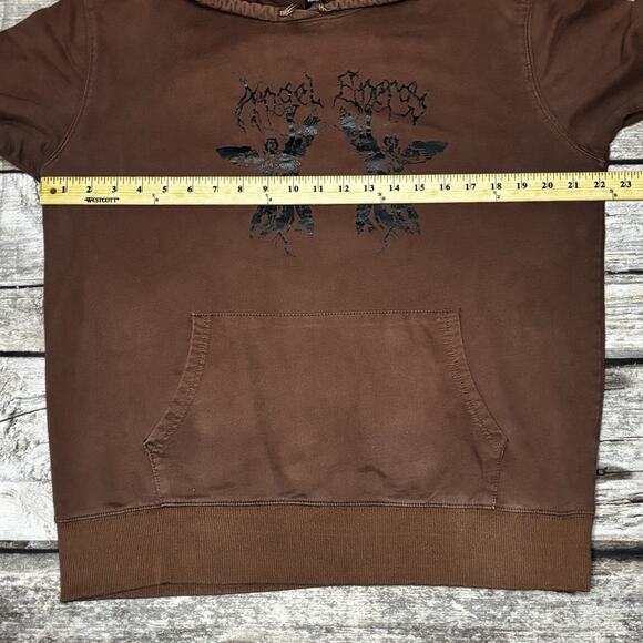 ROMWE Angel Energy Hoodie Lightweight Brown Adult Size Large - Picture 5 of 7